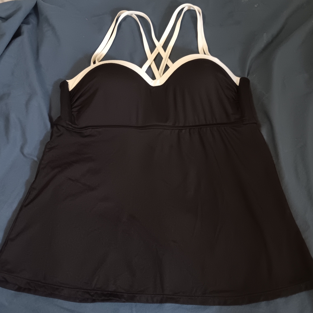 Kenneth Cole Black and White Bikini with Geometric Straps